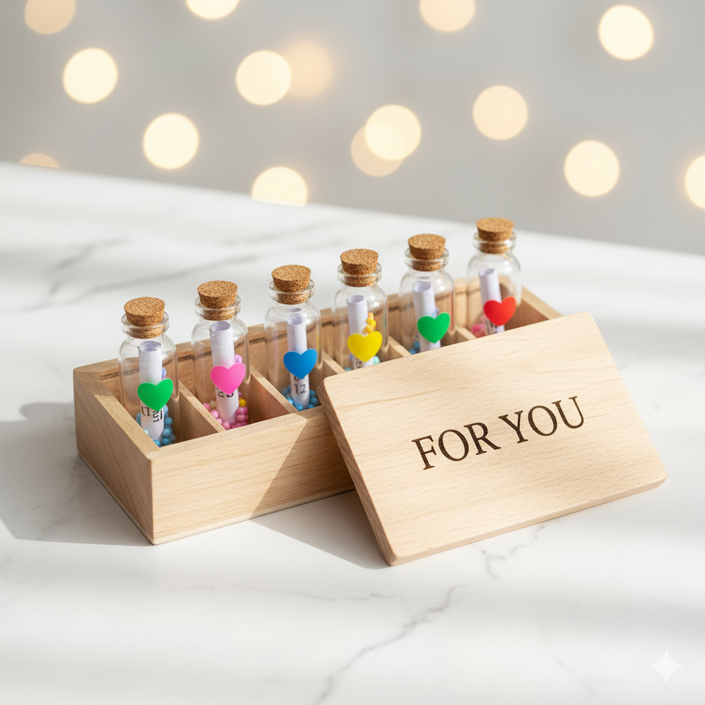 Unique Glass Wood Message for Couple Gift